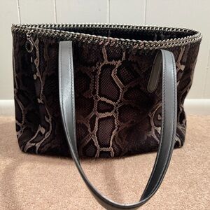 Stella McCartney Black Snake Print Tote